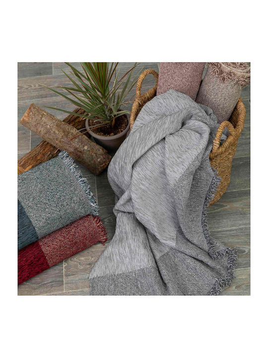 Borea Square Ριχτάρι Τετραθέσιου Καναπέ Chenille 180x350εκ. Γκρι