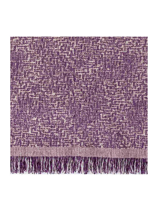 Borea Tile Three-Seater Sofa Throw Chenille 180x300cm Purple