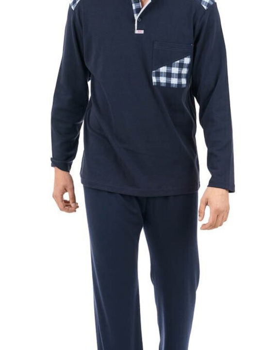 Billy Sabbado Men's Winter Cotton Pajamas Set Blue