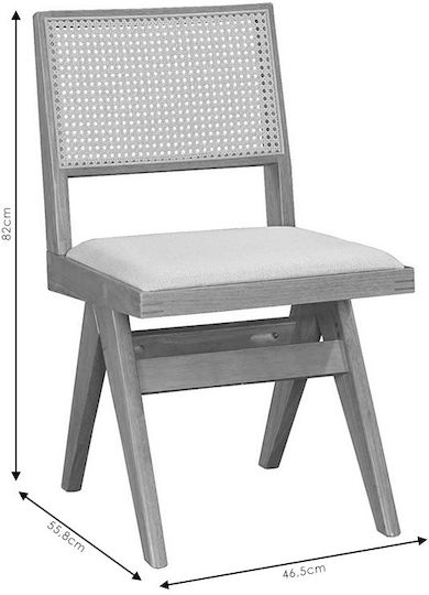 Winslow Dining Room Wooden Chair Black-natural-grey 46.5x55.8x82cm