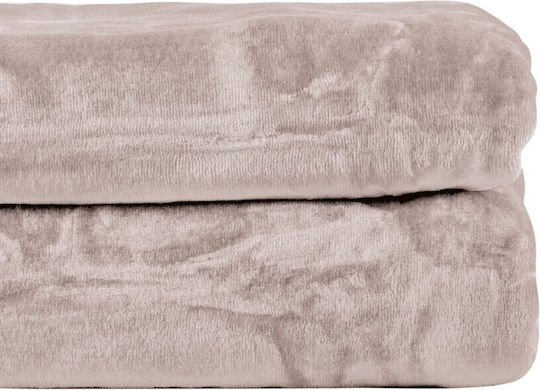 Kentia Notte Κουβέρτα Βελουτέ King Size 260x240εκ. Beige