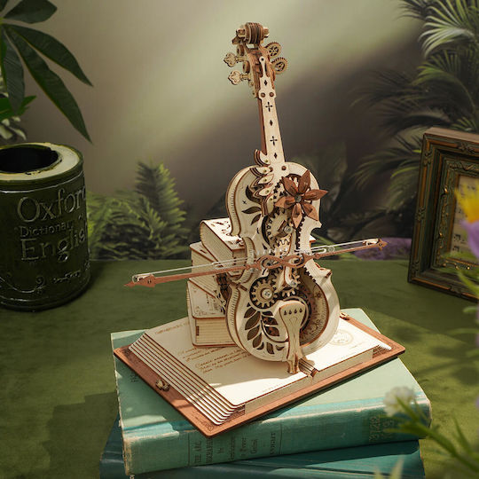 Robotime Jucărie de Construcție din Lemn Magic Cello pentru Copii 14+ ani+ Ani