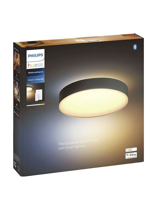 Philips Smart Πλαφονιέρα Οροφής 42.5εκ. Μαύρη με Ενσωματωμένο LED και Τηλεχειριστήριο
