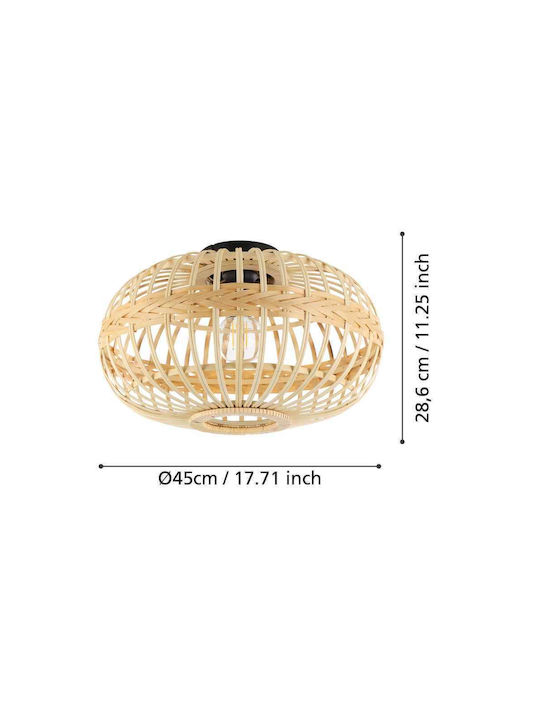 Eglo Amsfield Ceiling Mount Light 45cm Brown with Socket E27