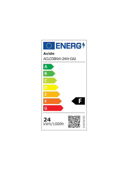 Avide ACLO38NW-24W-GAI Deckenleuchte 38cm Weiß mit Integrierter LED