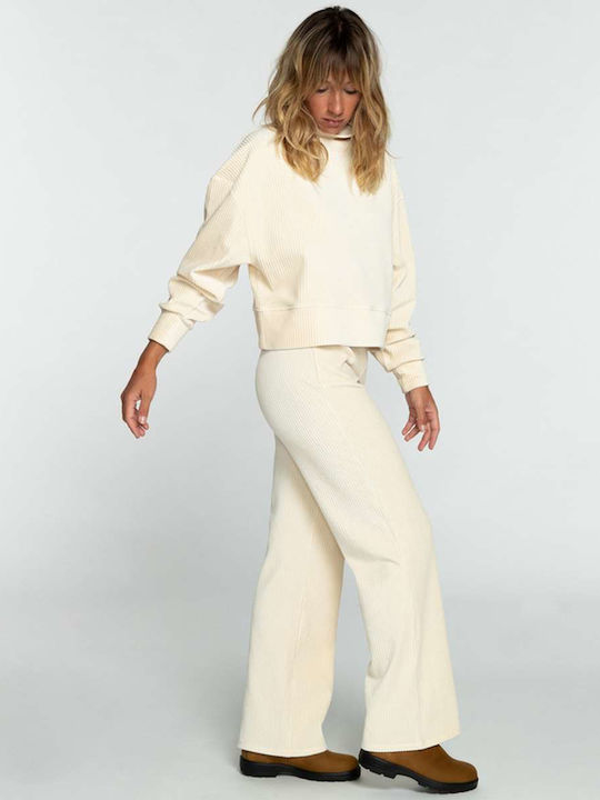 Keep It Straight Women's Fabric Trousers Straight Line White
