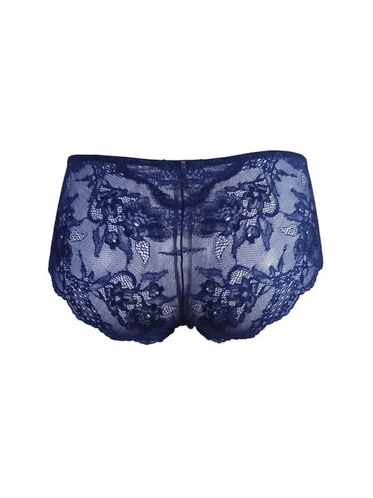 Luna Honeymoon Women's Boxer with Lace Blue