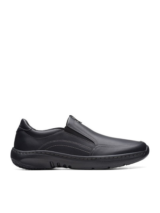STEP de piele Slip-on-uri pentru bărbați Negre