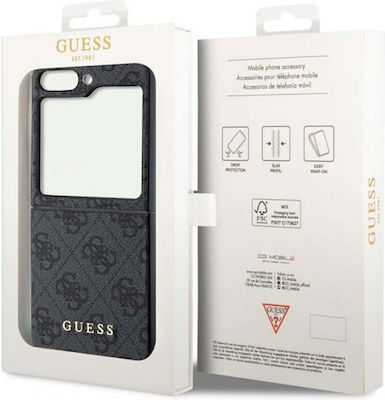 Guess 4G Charms Umschlag Rückseite Kunststoff / Silikon / Stoff Gray (Galaxy Z Flip5)