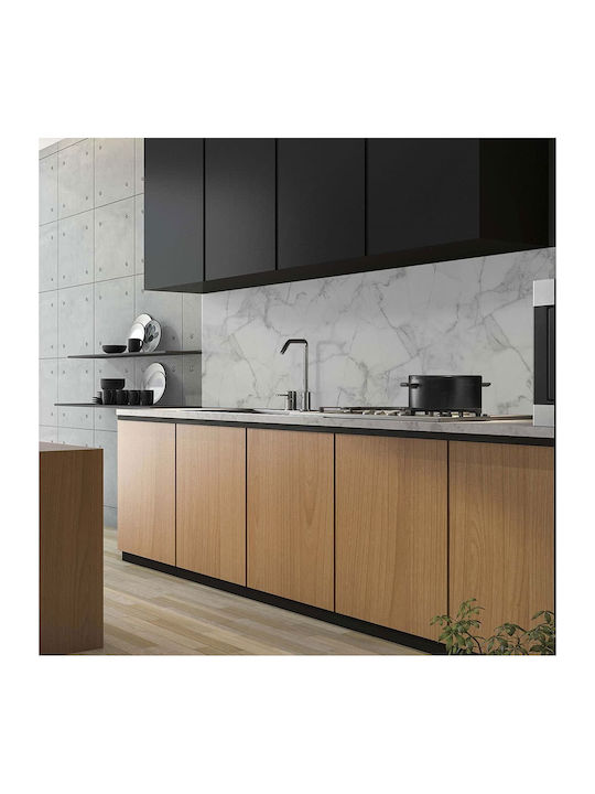 Decorative Sticker Wall White Marble Kitchen / Bathroom 1pcs 180x45cm Ango