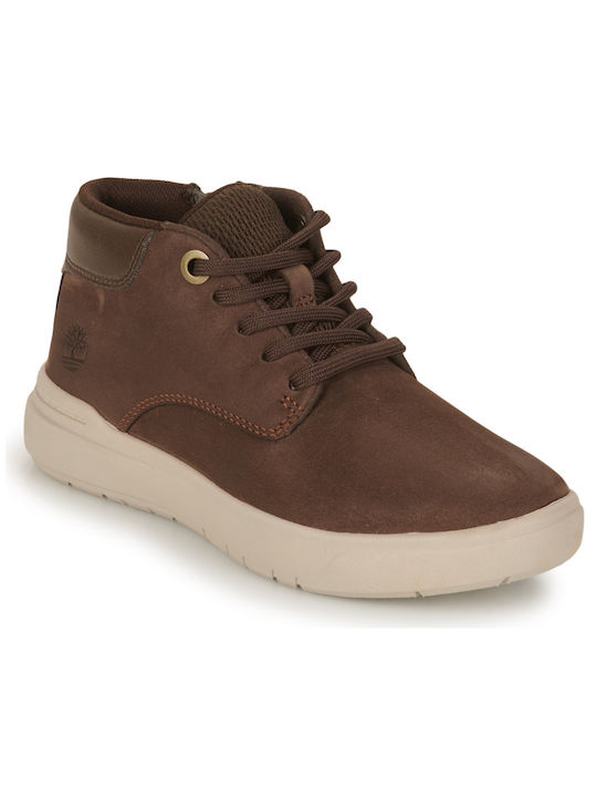 Timberland Kids Leather Boots with Lace Brown