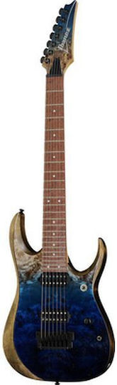 Ibanez Elektrische Gitarre 7 Saiten ST Style mit HH Tonabnehmer-Anordnung Deep Seafloor Fade Flat
