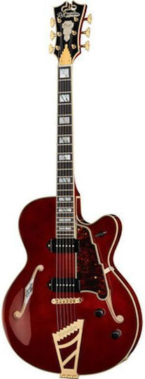 D'Angelico Excel 59 Електрическа Китара ES с 2xP90 Конфигурация на Пикапите Viola Red с Калъф