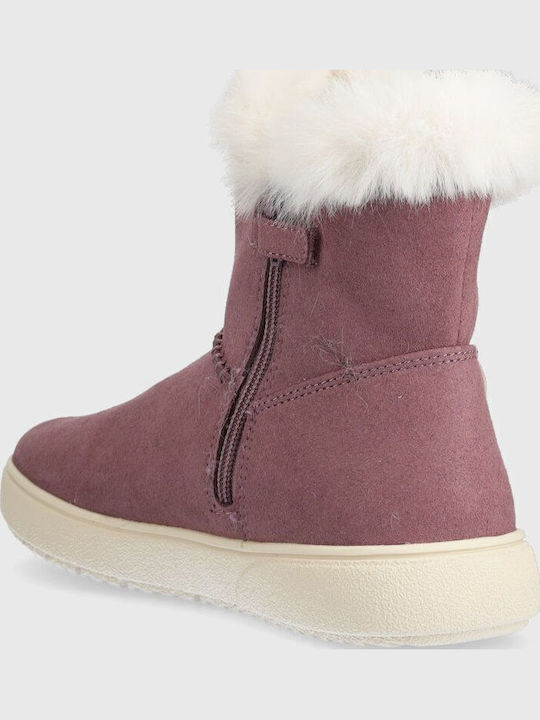 Theleven Suede Παιδικά Μποτάκια με Φερμουάρ Μωβ