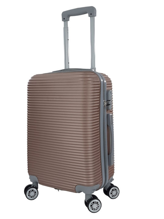 Ormi Cabin Hard Suitcase Pink Gold with 4 Wheels Height 55cm