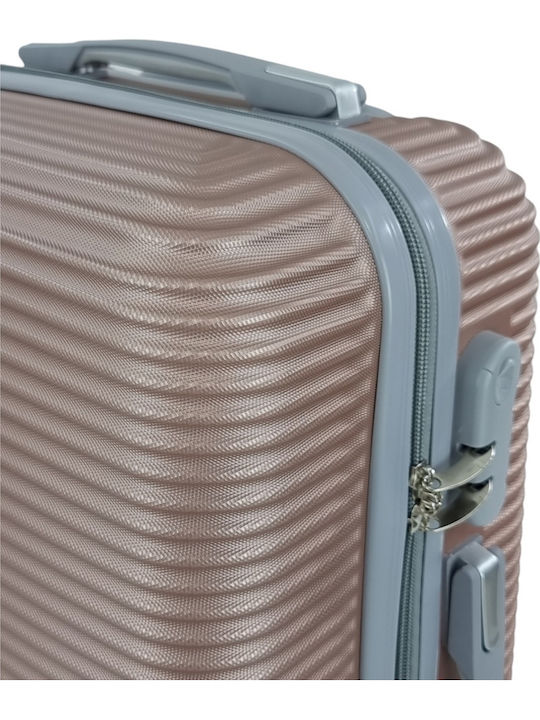 Ormi Cabin Hard Suitcase Pink Gold with 4 Wheels Height 55cm
