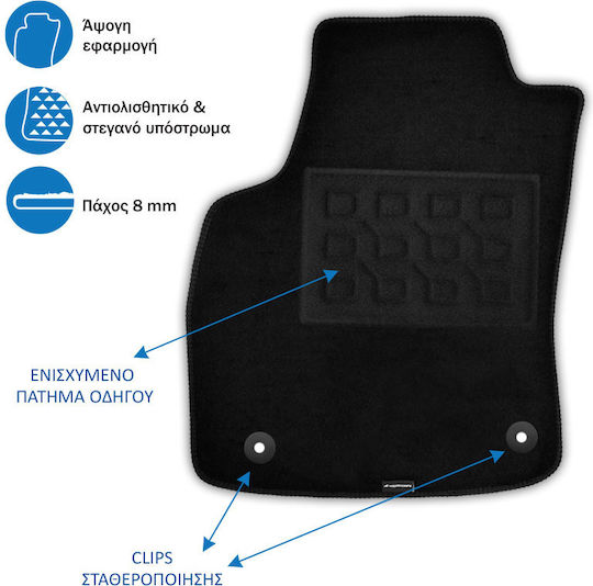 Set of Front and Rear Mats 4pcs for Skoda Scala 2019 Black