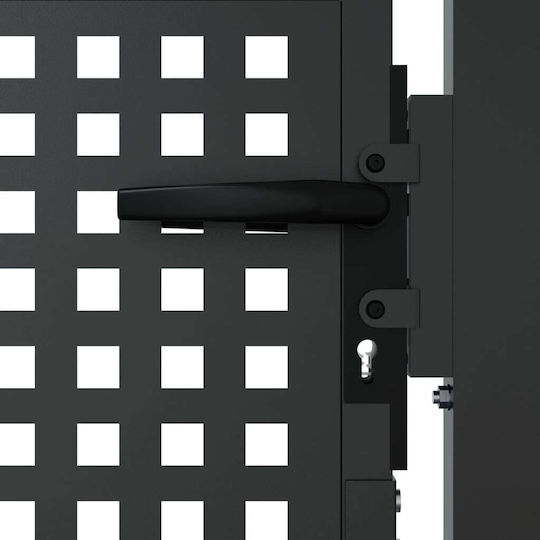 vidaXL Metalltür für Zaun in Gray Farbe 1.5x1.05m