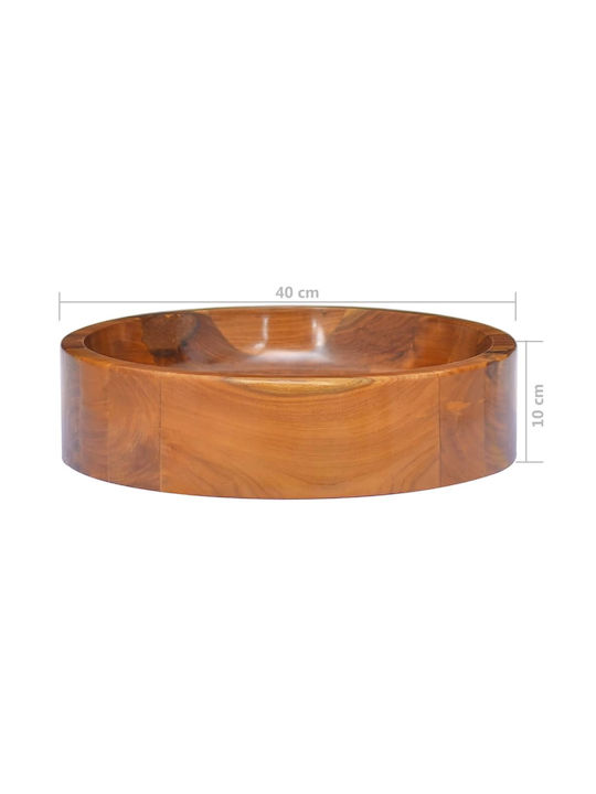 vidaXL Επικαθήμενος Νιπτήρας Πορσελάνης 40x40x10cm Καφέ