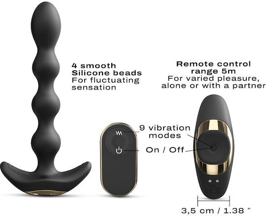 Love to Love Anal Plug mit kabelloser Funktion und Vibration Klein Schwarz 18.2cm