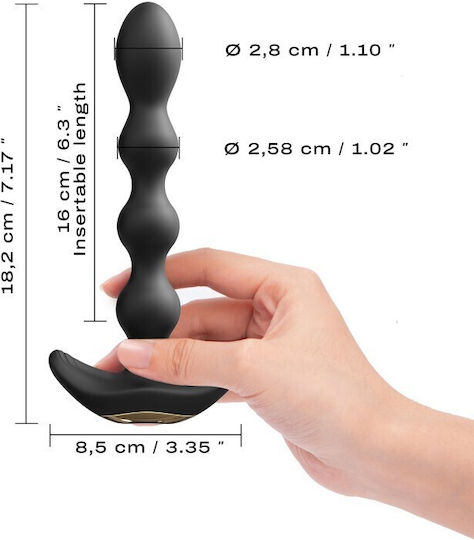 Love to Love Anal Plug mit kabelloser Funktion und Vibration Klein Schwarz 18.2cm