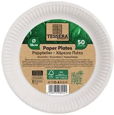 Tessera Disposable Plate 18x18cm 50Stück