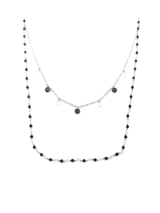 PS Silver Necklace Rosary from Silver with Zircon