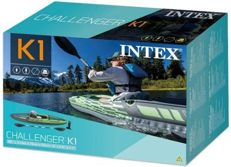 Intex Challenger K1 68305 Inflatable Sea Kayak 1 Person Green/Grey