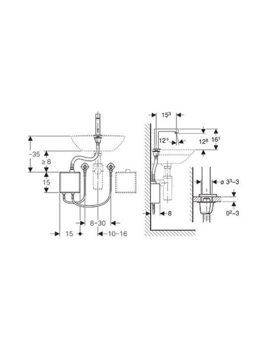 Geberit Mixing Sink Faucet with Photocell Sensor Silver