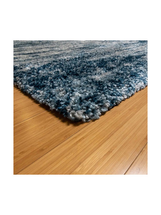 Saray Home Moroccan Thom Abstract Rug Rectangular Shaggy Blue-ivory