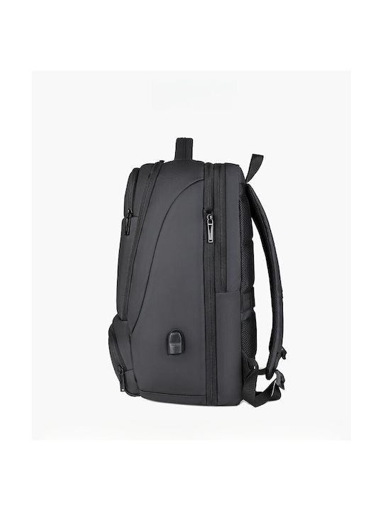 Playbags Fabric Backpack Waterproof with USB Port Black 38lt