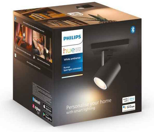 Philips Runner Monos Spot cu Soclu GU10 în Culoare Negru