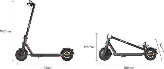 Xiaomi Electric Scooter 4 Lite Ηλεκτρικό Πατίνι με 25km/h Max Ταχύτητα και 20km Αυτονομία σε Μαύρο Χρώμα