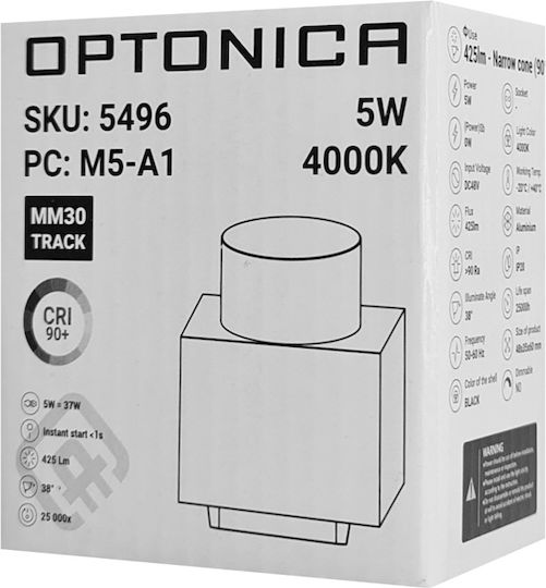 Optonica Einzel LED Spot in Schwarz Farbe