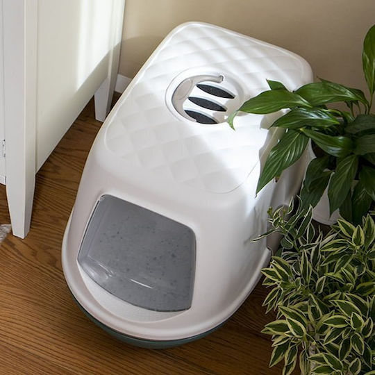 Kerbl Furba Top Chic Cat Toilet Closed with Filter and Sieve Green L59 x W39 x H42cm