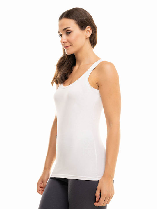 Sexen Women's Sleeveless Cotton T-Shirt White