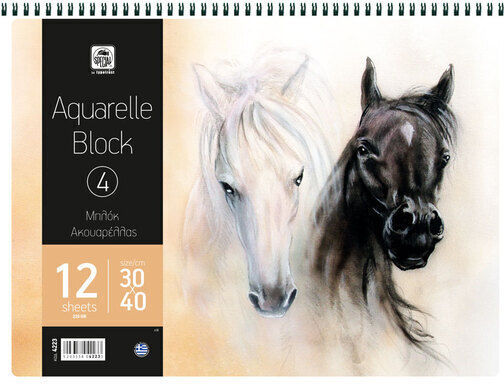 Typotrust Μπλοκ Ακουαρέλας No4 30x40cm 12 Φύλλα (Διάφορα Σχέδια)