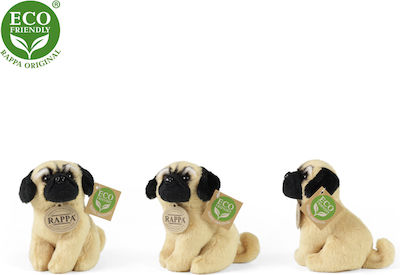 Rappa Plush Dog Pug Black-Beige 13 cm