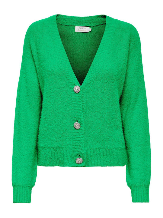 Women's Knitted Cardigan with Buttons Green