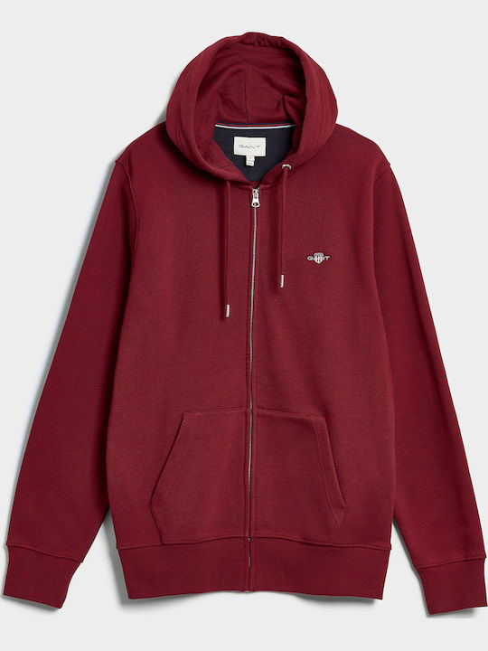 Sweatshirt with Hood Burgundy