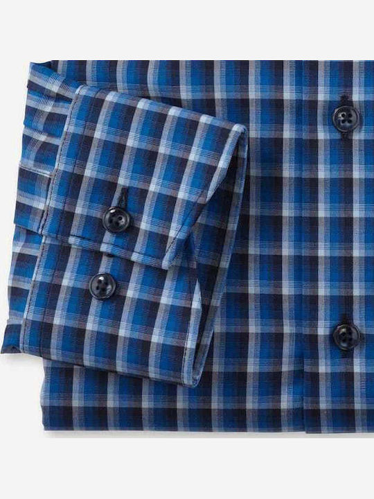 Long-sleeved Shirt Checked Blue