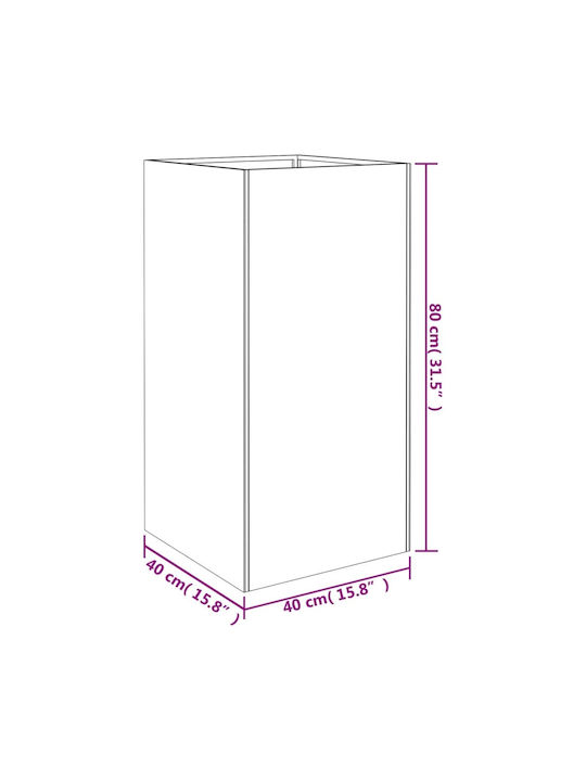 vidaXL Planter Box Metal Maro 40x40x80cm.