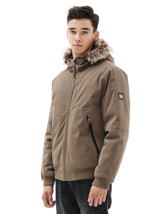 Emerson Herren Winter Jacke Lässig Wasserdicht und winddicht Camel