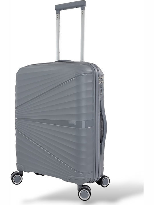 Playbags Cabin Hard Gray Suitcase with 4 Wheels Height 55cm