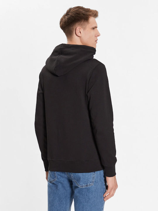 Calvin Klein Herren Sweatshirt mit Kapuze und Taschen Schwarz