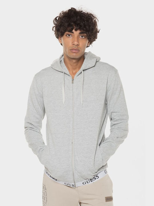 Guess Men's Sweatshirt Jacket with Hood GRI