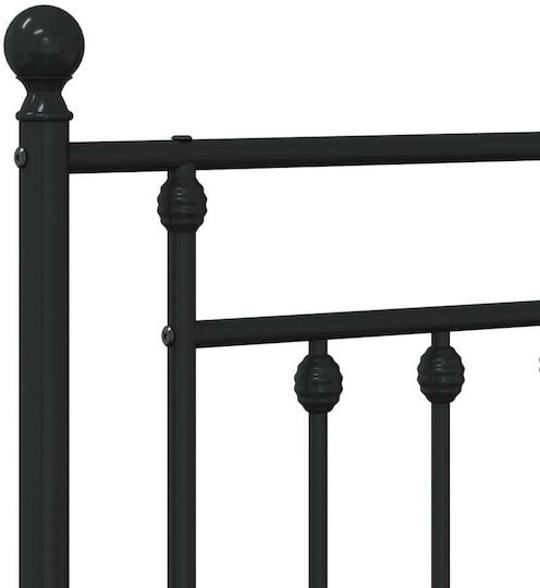 Bett King Size Metall Schwarz mit Latten für Matratze 183x213cm