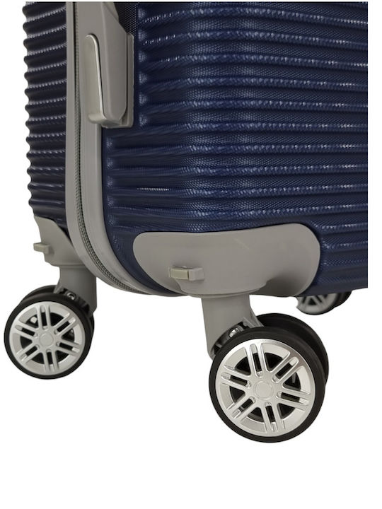 Ormi Cabin Hard Blue Travel Suitcase with 4 Wheels Height 55cm