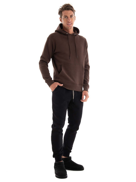 Jack & Jones Men's Sweatshirt with Hood Brown