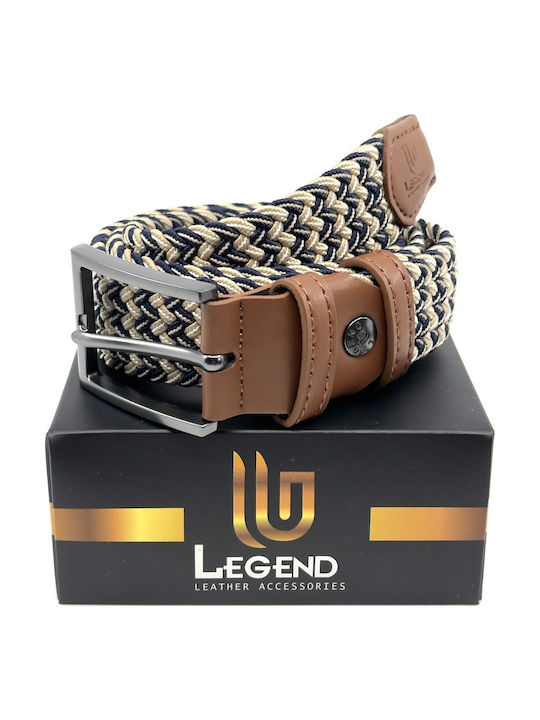 Elastic Men's Belt Knitted Blue